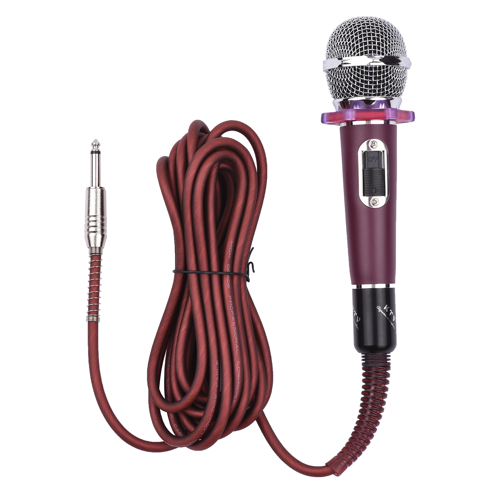 Dynamic Handheld Cardioid Condenser Microphone Wired Mic 4.5m/15ft Cable 6.35mm Plug for Music Singing Karaoke Stage Live Performance