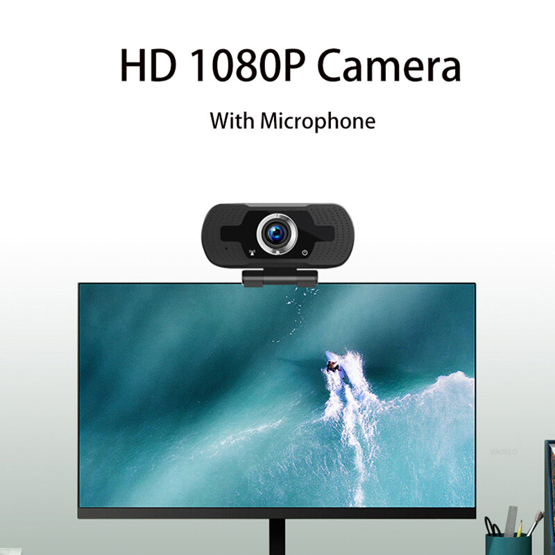 VAORLO HD USB 1080P Webcam Computer Camera Auto Focus with Noise Cancelling Microphone Web Camera For PC Laptop Black