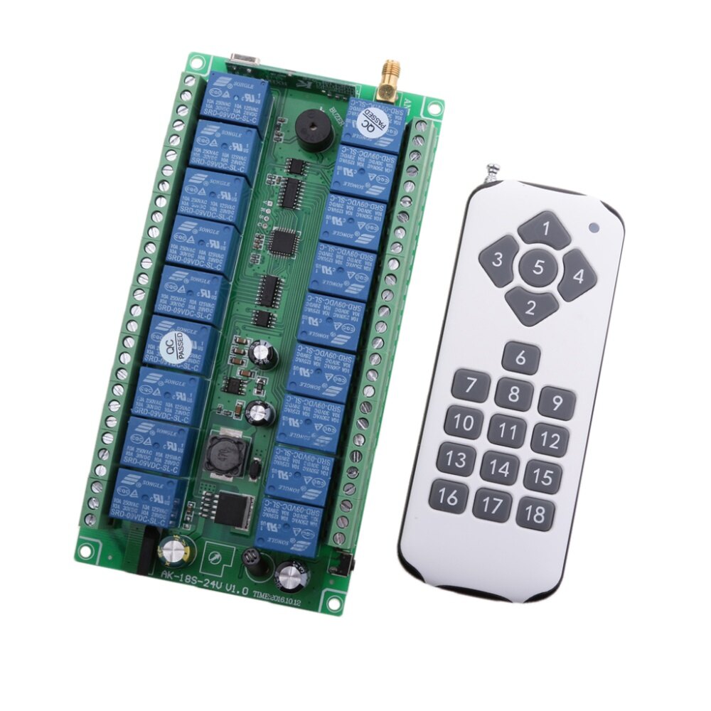 Baoblaze DC 12V-24V 18 Channel Wireless Remote Control Switch Receiver Transmitter