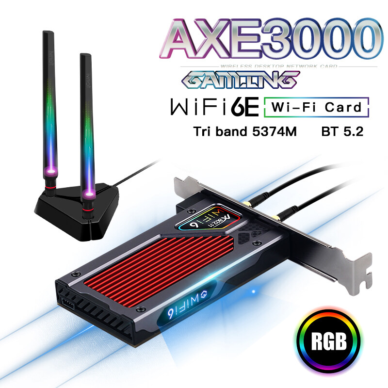 Fenvi FV-AXE3000 Wi-Fi 6E AX210บลูทูธ5.2ไร้สาย5374Mbps 2.4G/5GHz/6G ...