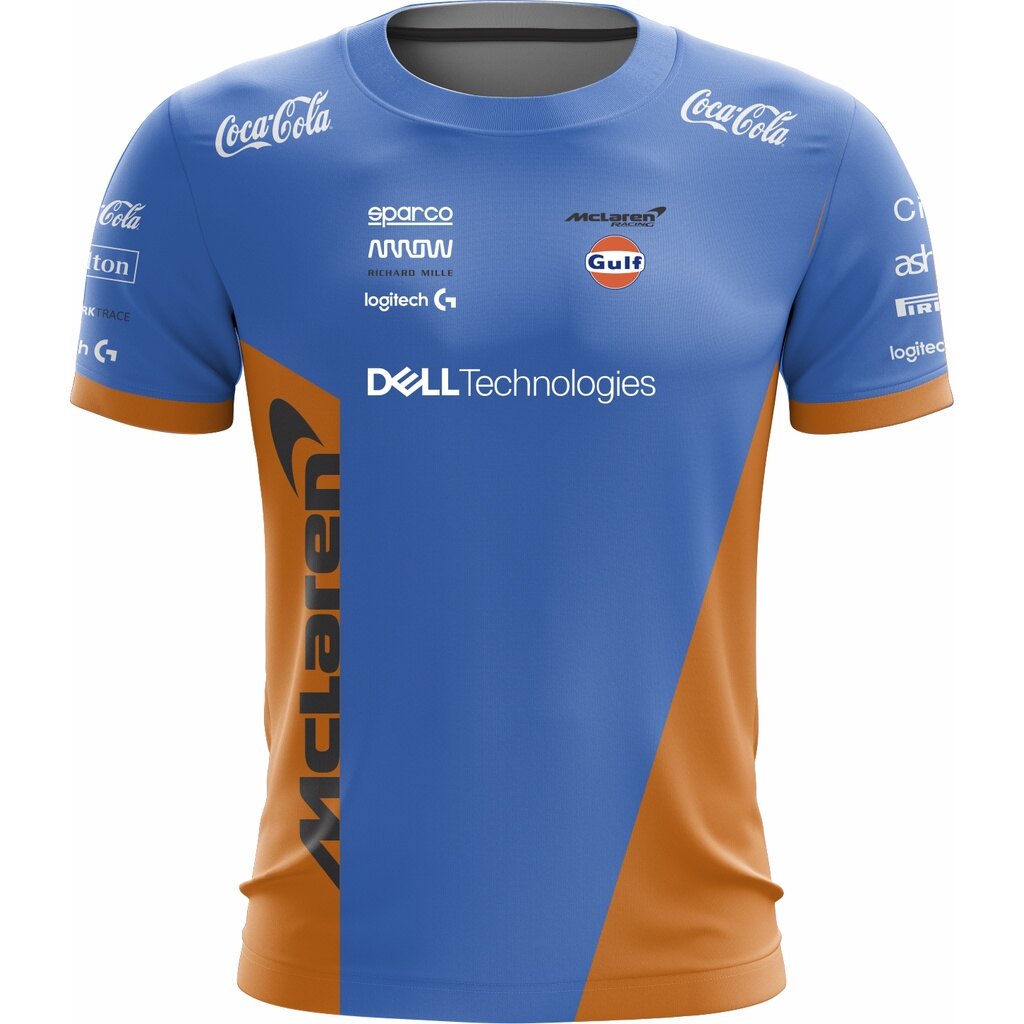 T-shirt F1 Mclaren Racing Short Sleeve T-Shirt Custom Casual T-shirt MTB Jersey
