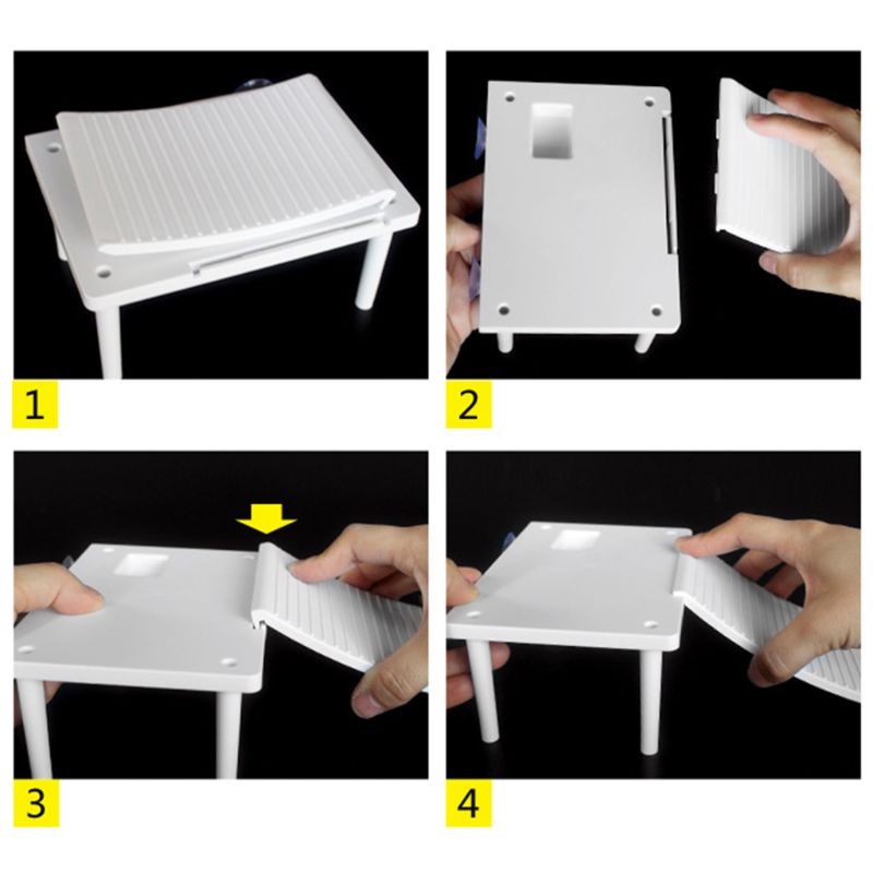 Plastic Turtle Basking Platform Reptile Ramp Ladder Resting Terrace with 2PCS Suction Cups for Frogs
