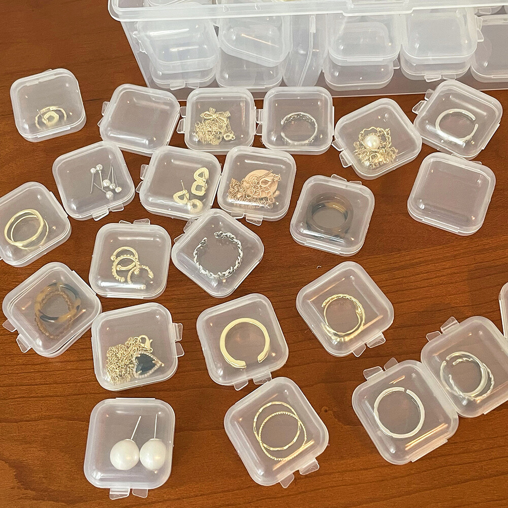 Packaging Box For Earrings Finishing Jewelry Storage Plastic Boxes Square Transparent