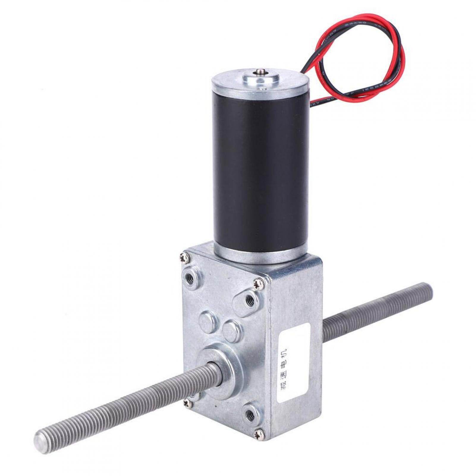 12V Dual Shaft Metal Gearbox Turbo Worm Speed Reduction Gear Motor M8 Thread