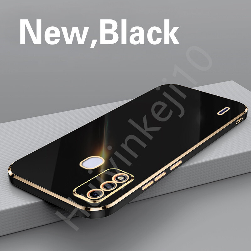 ITEL A48 straight edge electroplating square soft plastic shell color shell mobile phone case