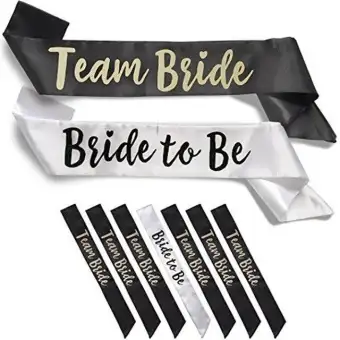 6pcs Satin Bride To Be Tride Bride Sash Hen Night Girls For