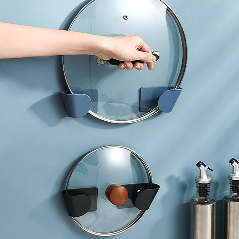 Cái/bộ 2 Cái Giữ Nắp Nồi Giá Treo Tường, Giá Để Nắp Nồi Chảo Giá Để Đồ Nhà Bếp Bằng Nhựa