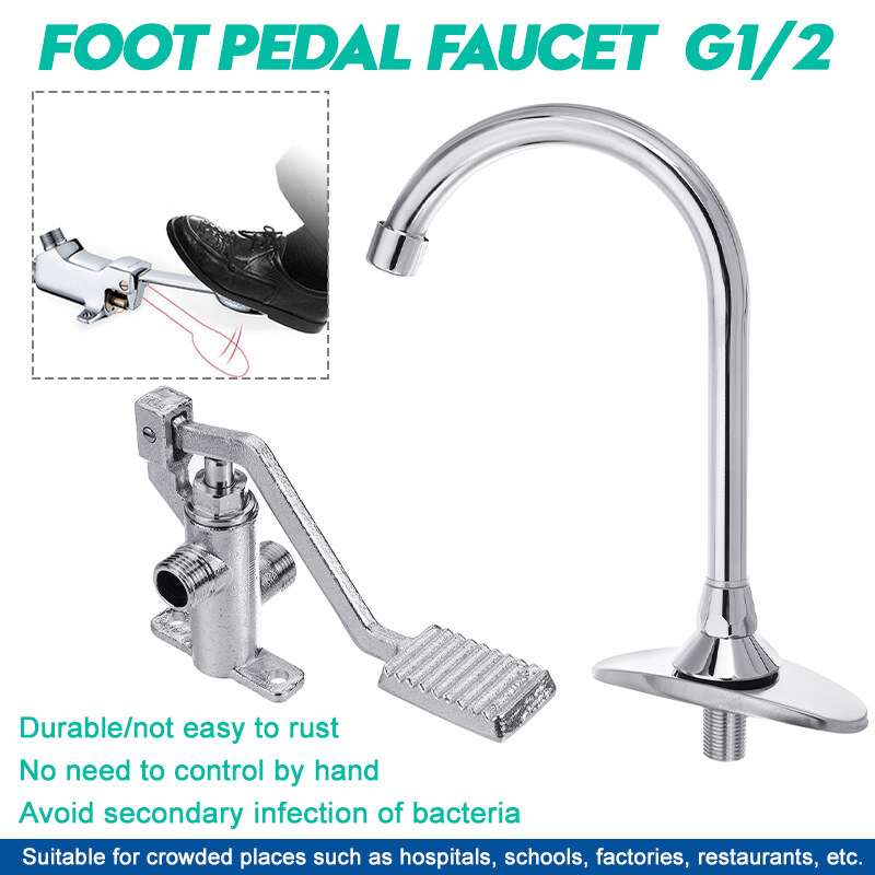 Faucet with Foot Pedal Accessories, Valve Bathroom Basin Faucet Set