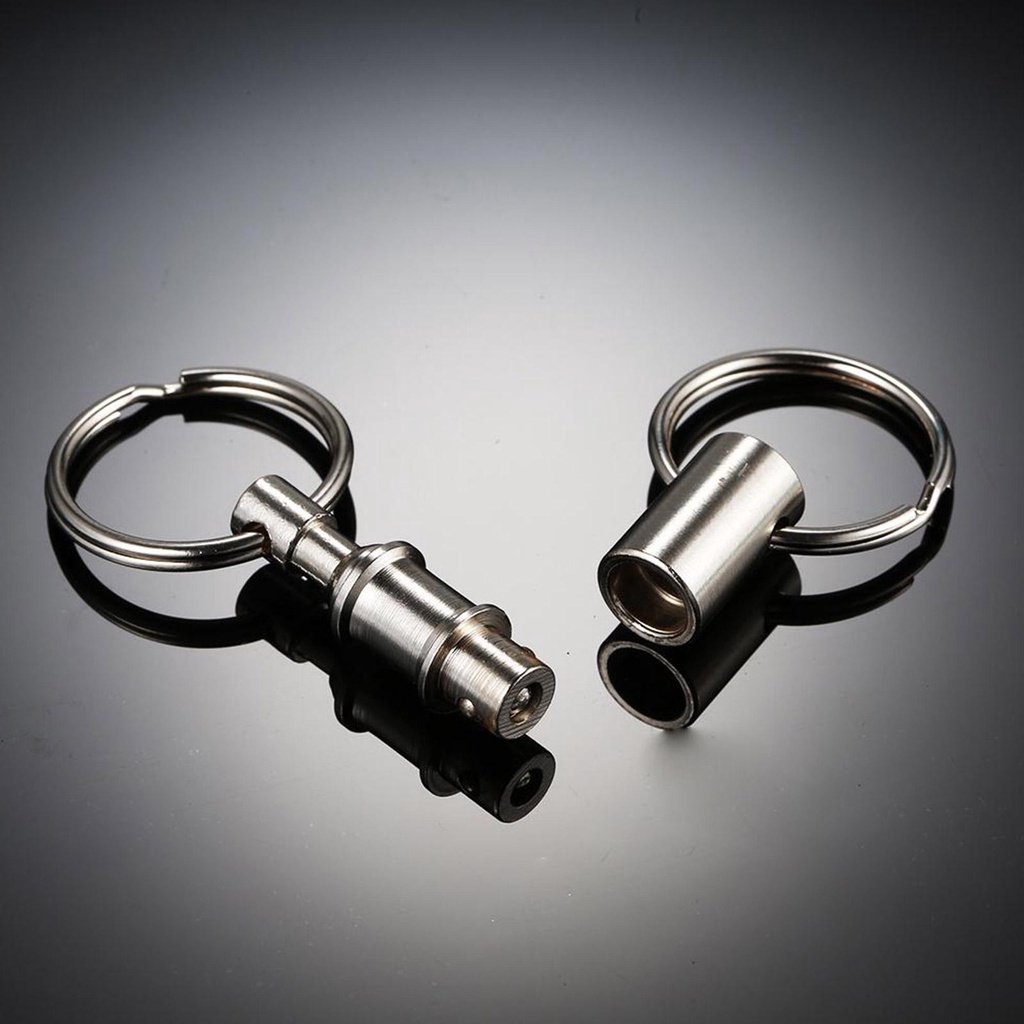 LUC 3pcs Multifunctional Mini Keychain EDC Stainless Steel Keychain Double Ring Detachable Keychain Outdoor Quick Release Backpack Key