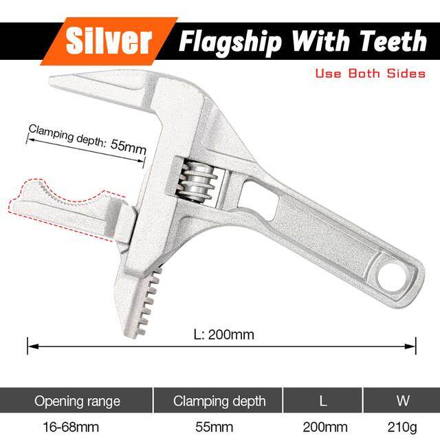Multi function Sanitary Wrench Aluminium Alloy Short Handle Large Opening Wrenches Universal Spanner Repair Tool for Water Pipe