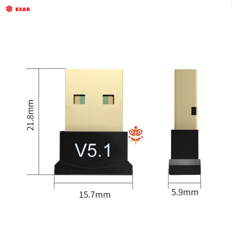 V5.1 Wireless Usb Bluetooth-compatible 5.1 Adapter Aux Transmitter Music Receiver Adapter For Pc Laptop