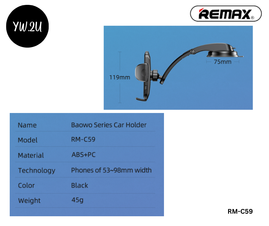 100 original Remax RMC59 Baowo Series Stable Clamping Dashboard Car