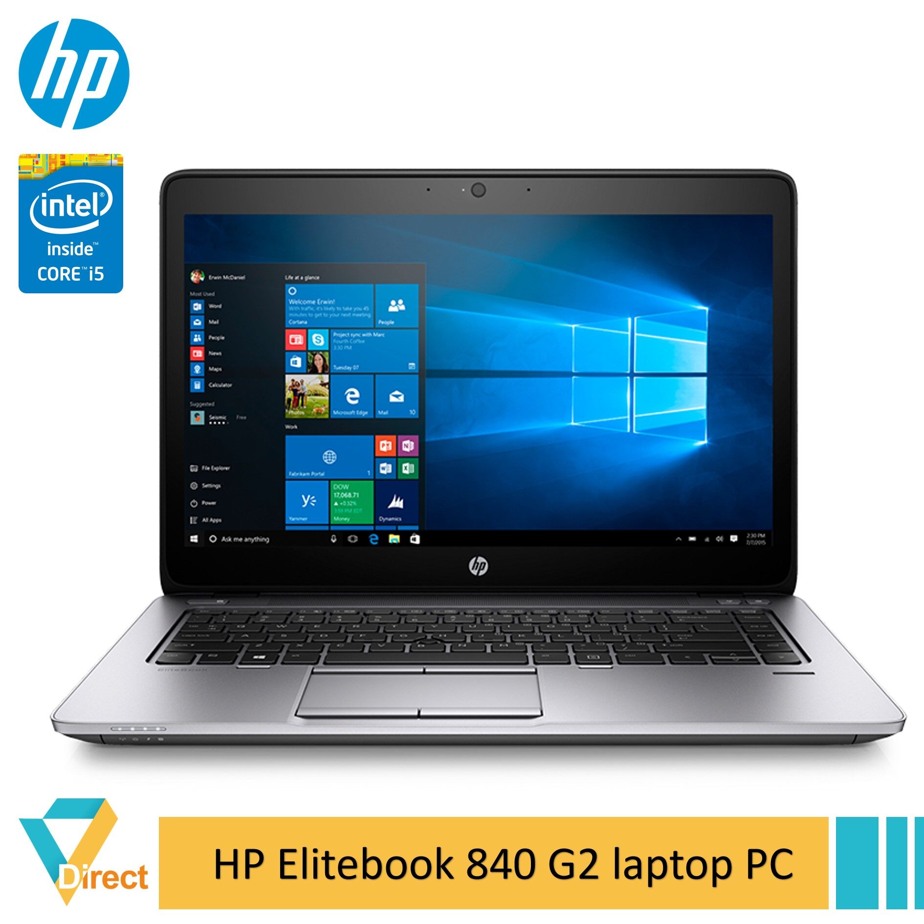 1.55kg 5th gen Core i5 16GB RAM NEW 480GB SSD HP Elitebook 840 G2 Ultrabook laptop PC -fully refurbished Malaysia