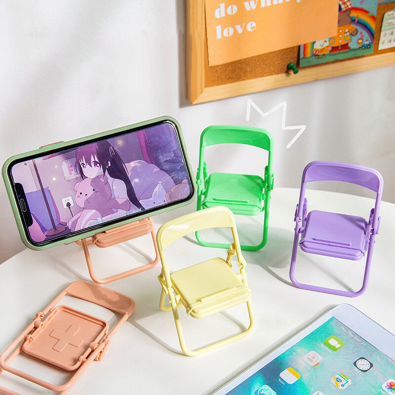 【YIDEA HONGKONG】Cute Little Chair Mobile Phone Holder Desk Foldable Phone Stand