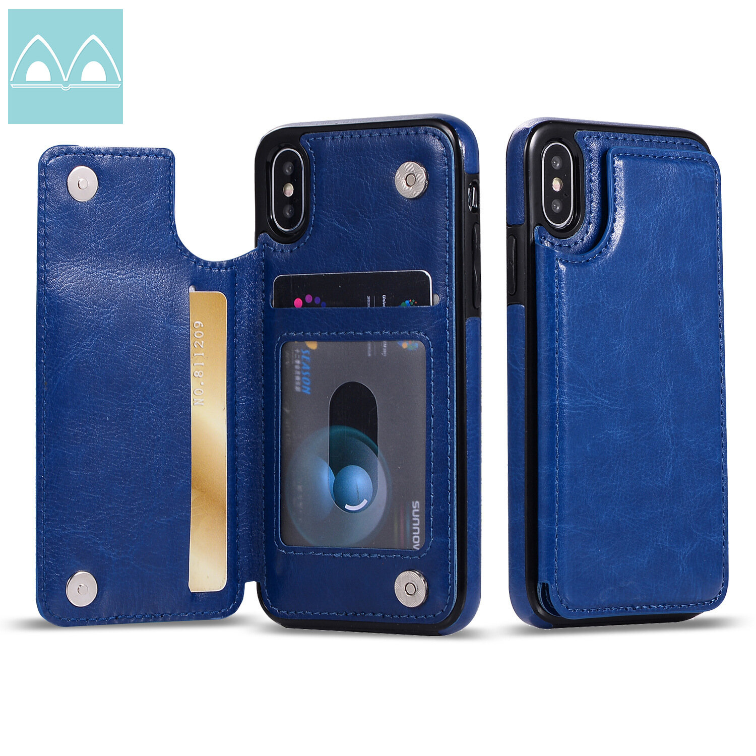 Wallet Phone Case For iPhone 6 7 8 Plus X XR XS Max with Card Holder PU Leather Kickstand Double Magnetic Clasp Shockproof Cover Casing