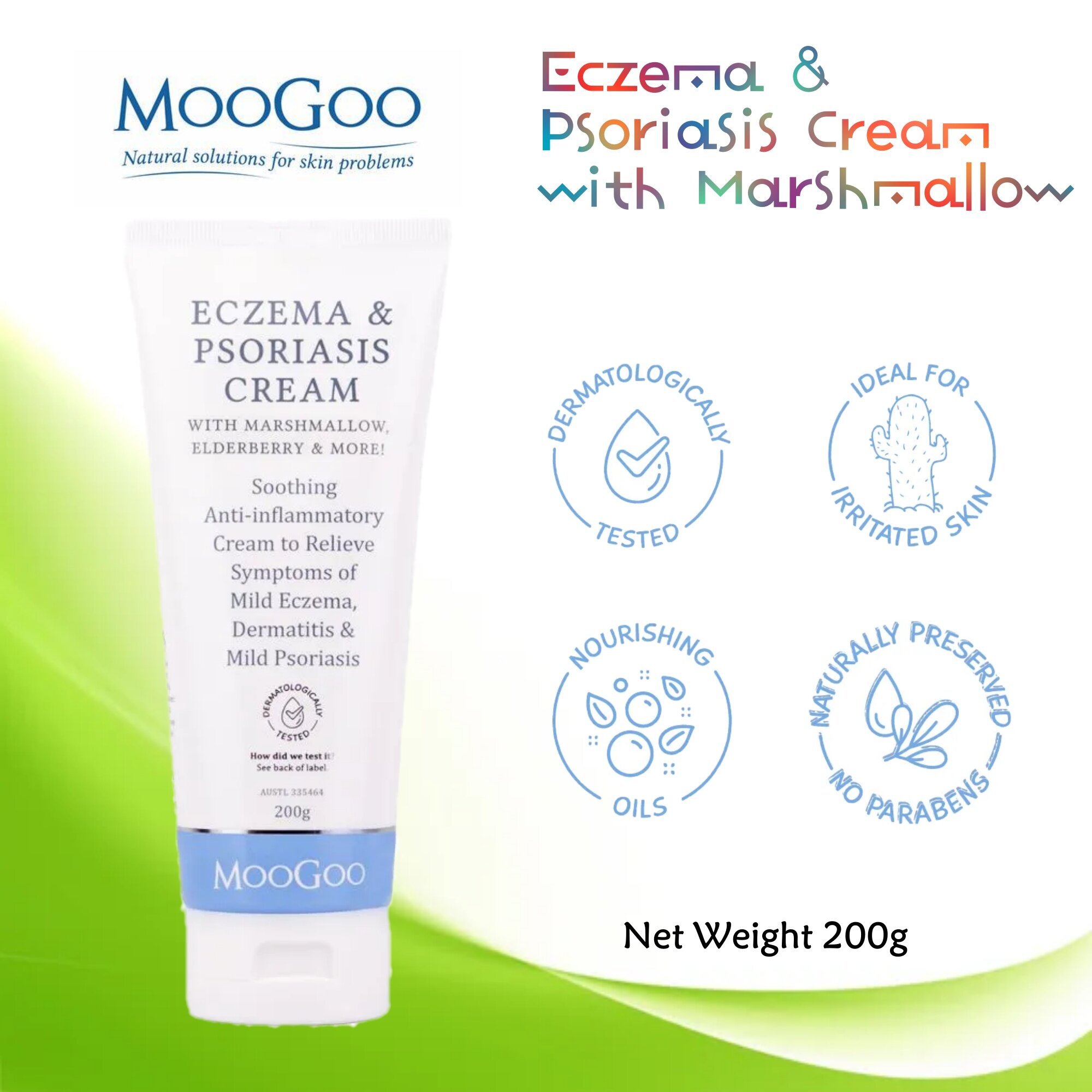 MooGoo Eczema & Psoriasis Cream with Marshmallow & Elderberry 200g Lazada