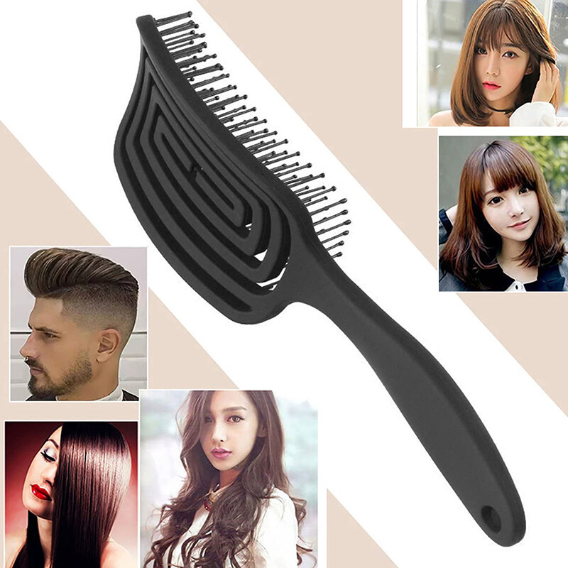 Lược chải tóc cong lược mát-xa, lược chải tóc cuộn muỗi rỗng, lược chải tóc tạo kiểu lỗ thông hơi dụng cụ tạo kiểu chăm sóc tóc lược