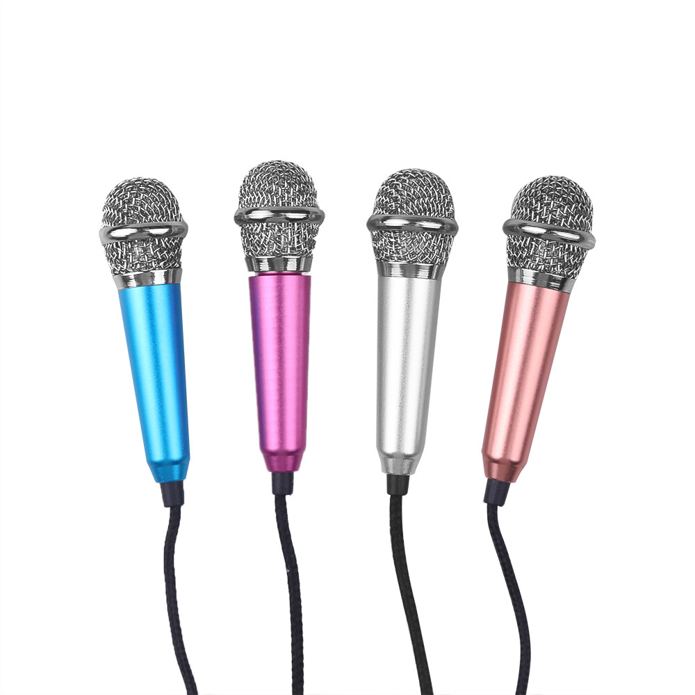 Portable 3.5mm Stereo Studio Mic Mini Wired Microphone KTV Karaok For Mobile Phone Laptop PC