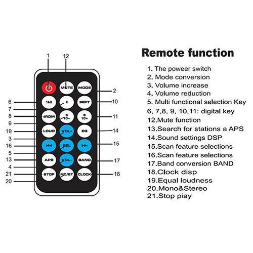 12Pin 12V MP3 Nghe Đài FM Stereo Bluetooth 1 DIN Dash SD/USB/AUX
