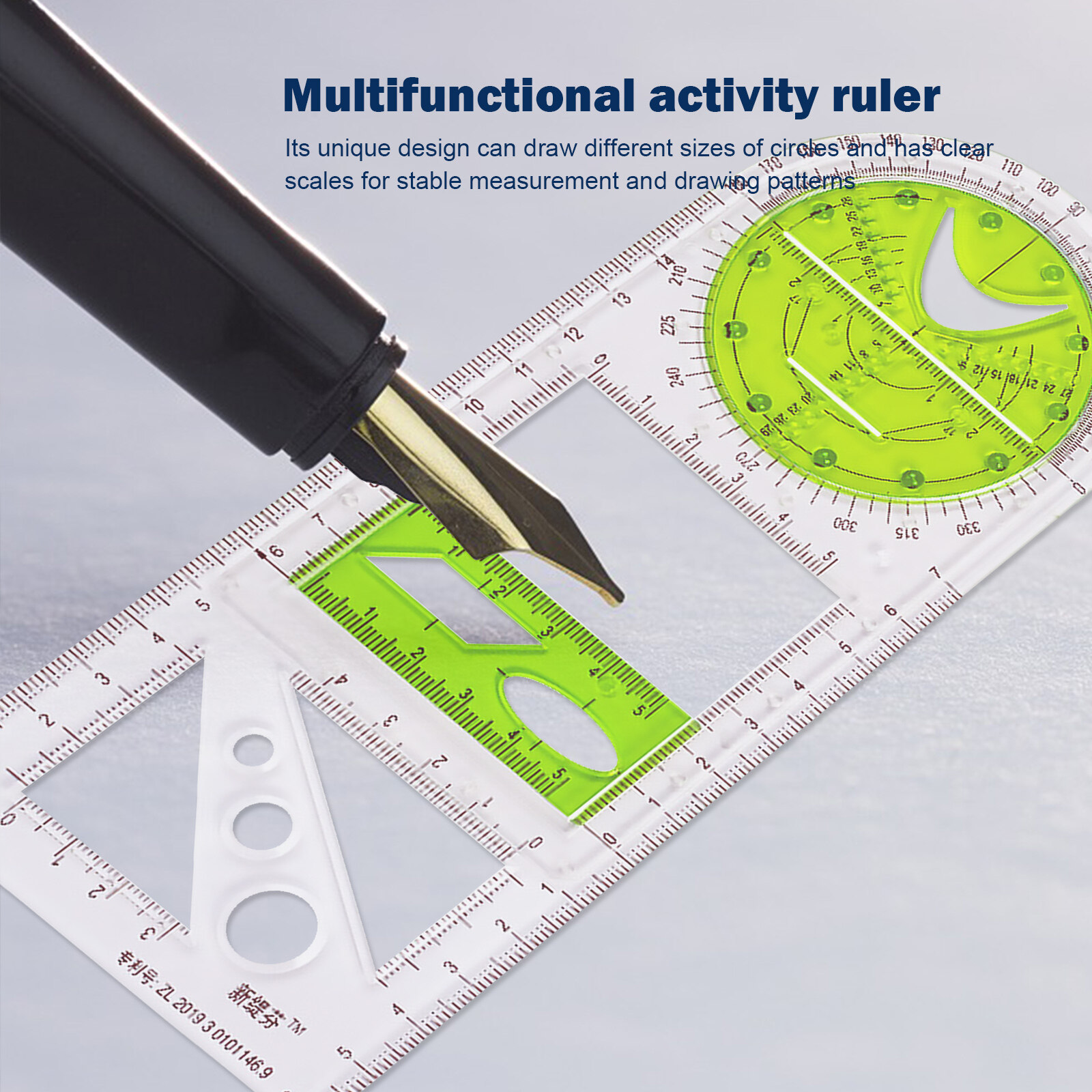 Multifunctional Geometric Ruler Drawing Template Measuring Draft Rulers