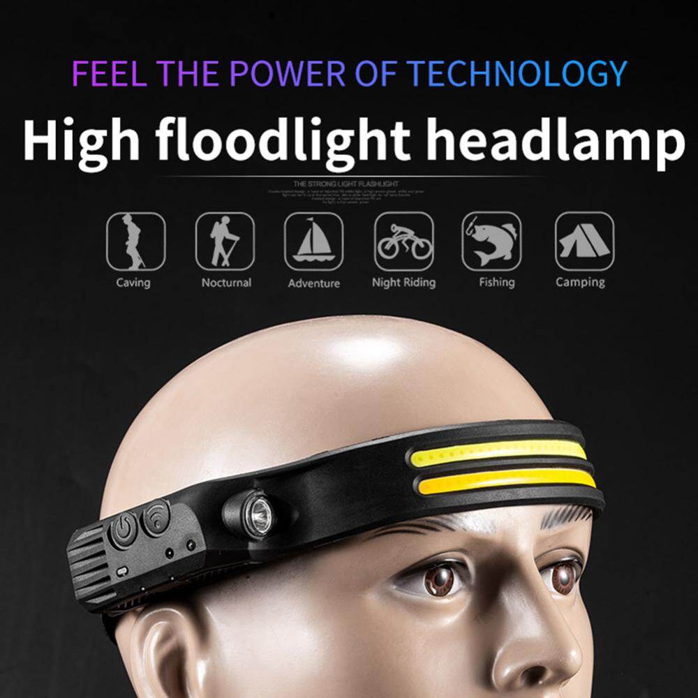 Type C Charging Head Flashlight 330LM Headlight Gesture Control Camping Searchlight LED Camping Lamp for Outdoor Camping