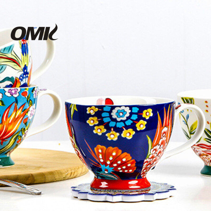 OMK American hand-painted ceramic 450ML breakfast cup mug coffee