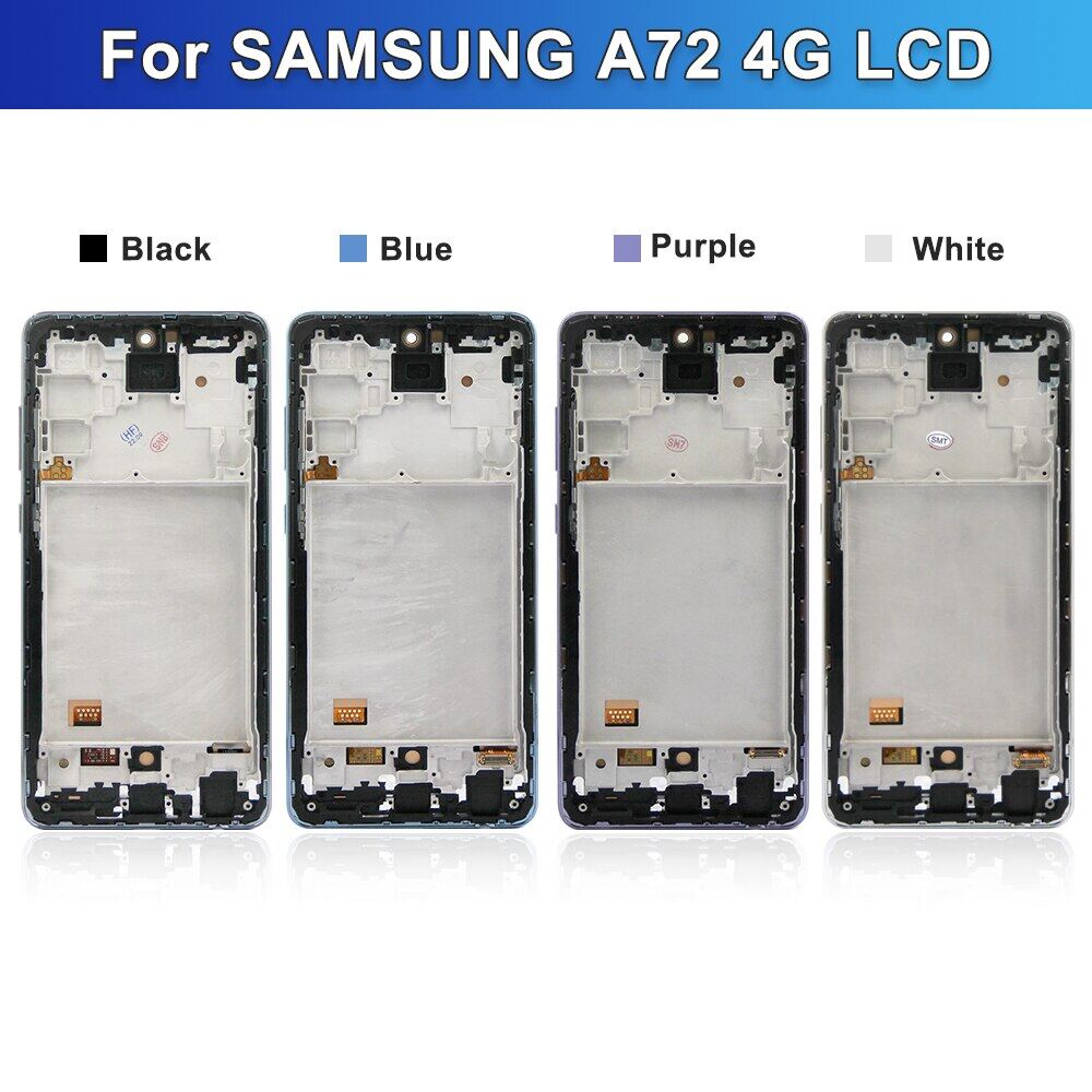 Đã Kiểm Tra 100% Phù Hợp Với Galaxy A72 A725 A725F Samsung Màn Hình Cảm Ứng Với Khung Bộ Phận Lắp Ráp Cho Bộ Số Hóa Phù Hợp Với Màn Hình LCD Samsung A72 4G SM-A725F