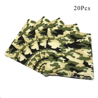 Army Green Camouflage Theme Party Decorations Tableware Paper Cup