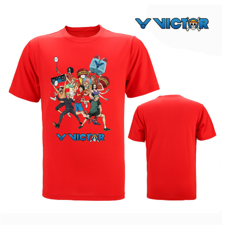 Victor Badminton Uniform Pirate King Co branded Quick Dried Breathable Sportswear T-shirt Manga Culture T-shirt High Quality Sportswear