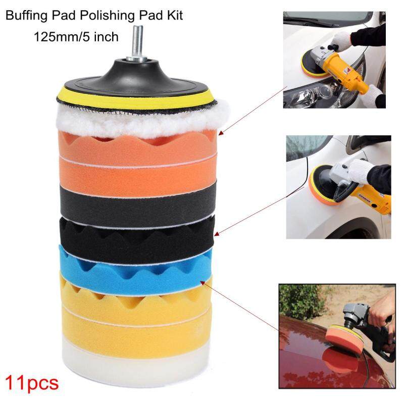 【Free Vận Chuyển + Đèn Flash Deal】2 Bộ 5 Inch Mút Đánh Bóng ĐỆM PHỒNG Sáp Miếng Lót Bộ Cho Xe Máy Đánh Bóng + M14 Đường Chỉ May