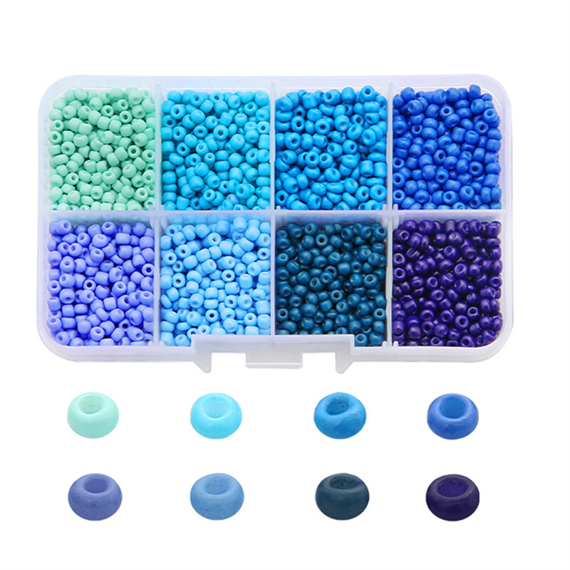 3400pcs/Box 3mm Glass Seed Beads Czech Charm Crystal Spacer Glass Beads For Bracelet Necklace Jewelry Making Kits DIY Handmade Sewing Supplies Accessories Set