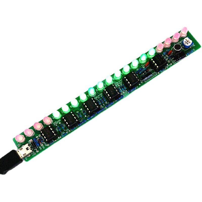 Đèn Led Âm Nhạc Phổ Âm Thanh Hiển Thị Năng Động Khối Lượng Bộ chỉ báo mức điều khiển bằng giọng nói Kit 20 Đèn