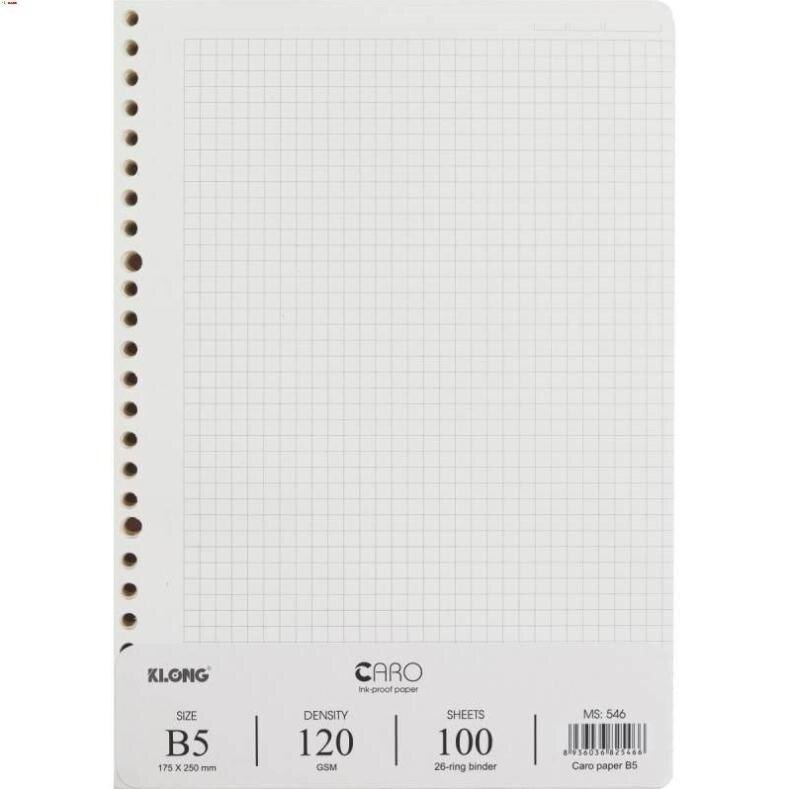 -Ruột giấy refill sổ còng Caro B5 - 100 tờ; MS: 546 [Klong]