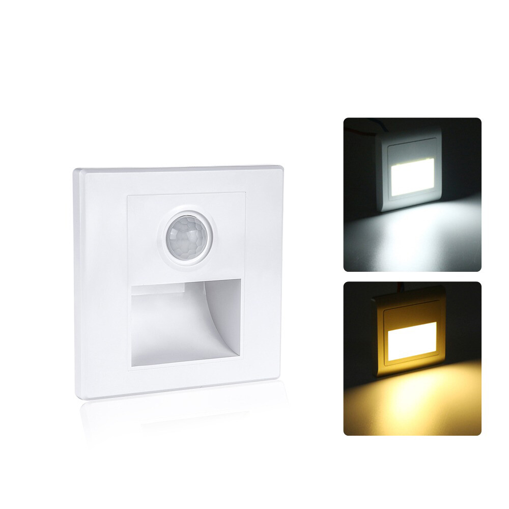 180-240V Night Light Smart Light PIR Motion Detector Sensor LED Stair Light Recessed Step Light Ladder Wall Light Kitchen Foyer