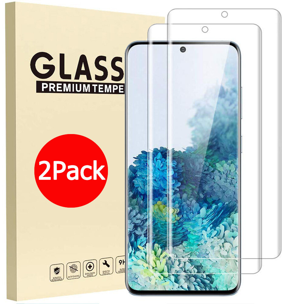 [2 Pack] [Fingerprints Sensor Compatible] [Full Adhesive] [3D Clear] [Case Friendly] Tempered Glass Screen Protector for Samsung Galaxy S24 Ultra/S24 Plus/S23 FE/S23 Ultra/S23 Plus/S22 Ultra/S21 Plus/S21 Ultra/S21 Plus/S20 Ultra/S20 Plus