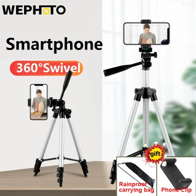 WEPHOTO 3110 Tripod Lightweight Smartphone Tripod Phone Stand Holder Portable Desktop Mobile Phone Tripode For iPhone Canon Sony Nikon Video Camera