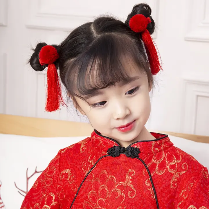 Baby Girls Hair Accessories Chinese Ribbon Girls Headpiece