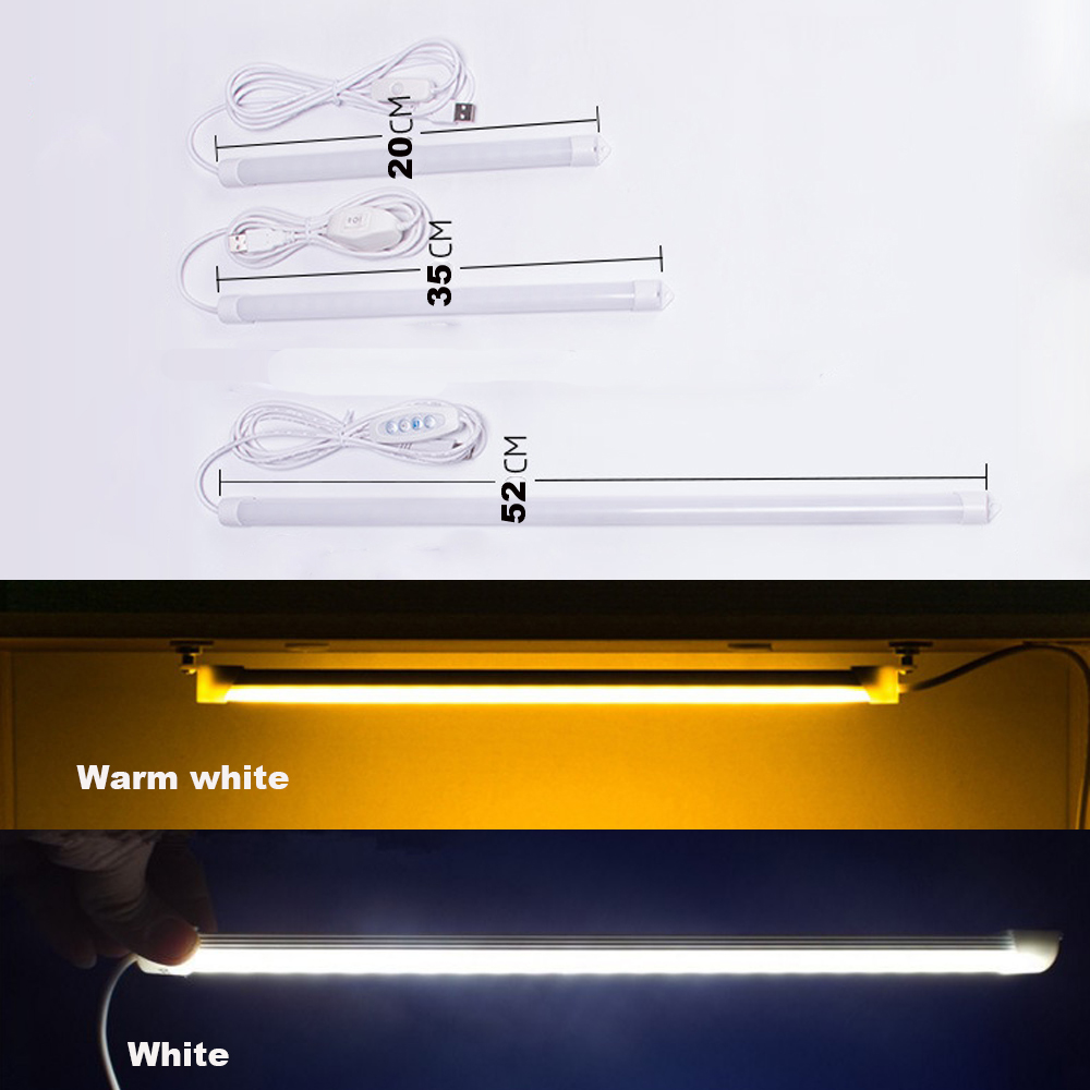 Thanh Cứng LED 5V 20-52CM, Dải Đèn USB Đèn Đọc Sách, Ống Đèn Tủ