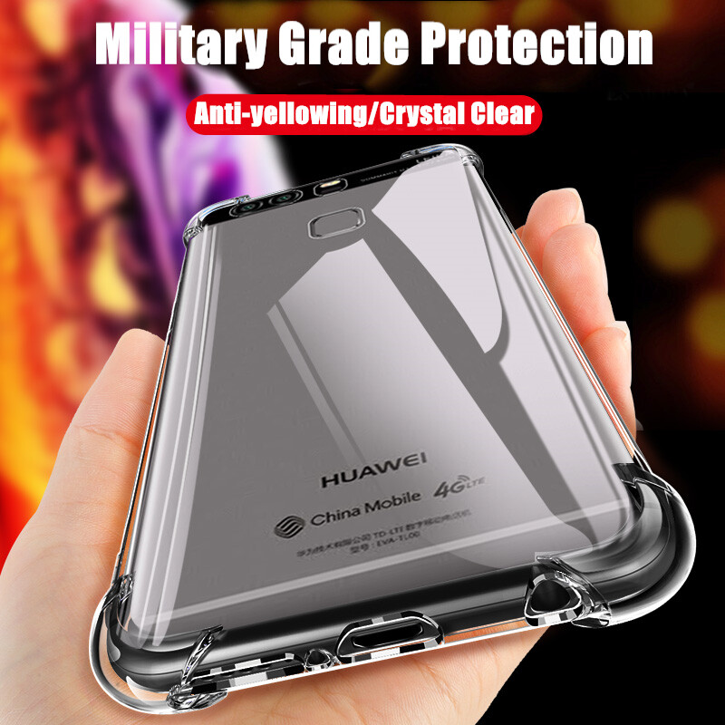 For Huawei P9 Plus 5.5 inch VIE-L09 L29 Flexible Soft Rubber Crystal Clear Slim Protective Jelly Cover with Reinforced Shockproof Corner Bumpers Transparent Phone Case