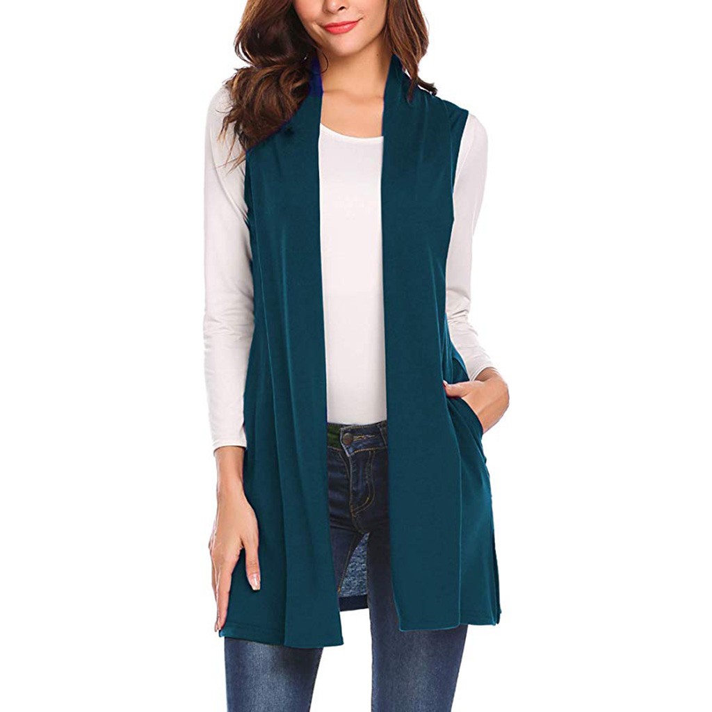 Limea Womens Long Vests Sleeveless Draped Lightweight Open Front Cardigan  Vest | Lazada