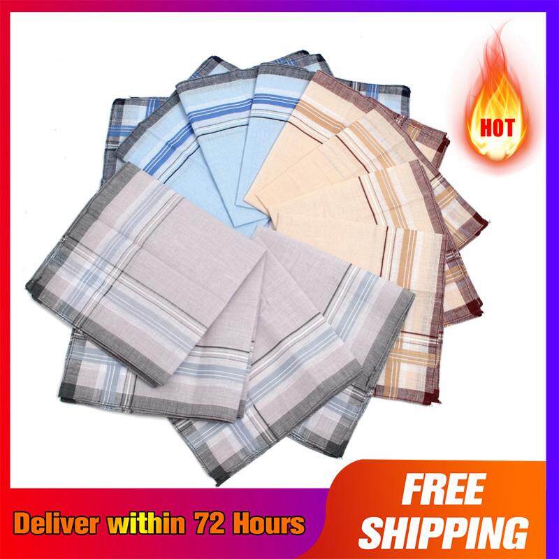 【Free Vận Chuyển + Siêu Đối Phó + Hạn Chế Offer】12 Gói Kiểm Tra Patter Nam Khăn Tay Vuông 100% Cotton Siêu Mềm & Có Thể Rửa Được