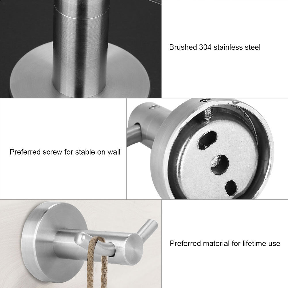 Cửa phòng tắm bằng thép không gỉ Móc treo khăn Móc treo mũ Móc treo tường Áo choàng tắm Đồ dùng khách sạn Móc treo quần áo tiện ích