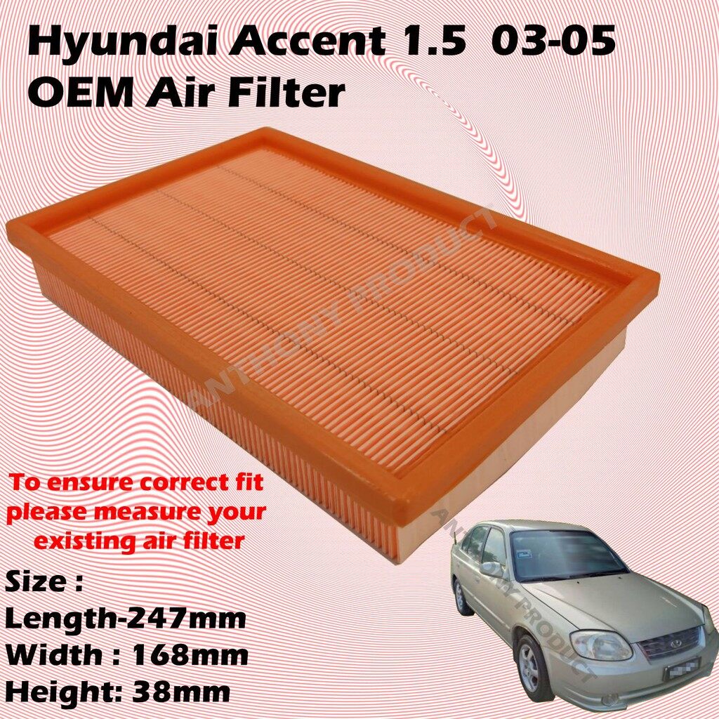 Hyundai accent on sale air filter