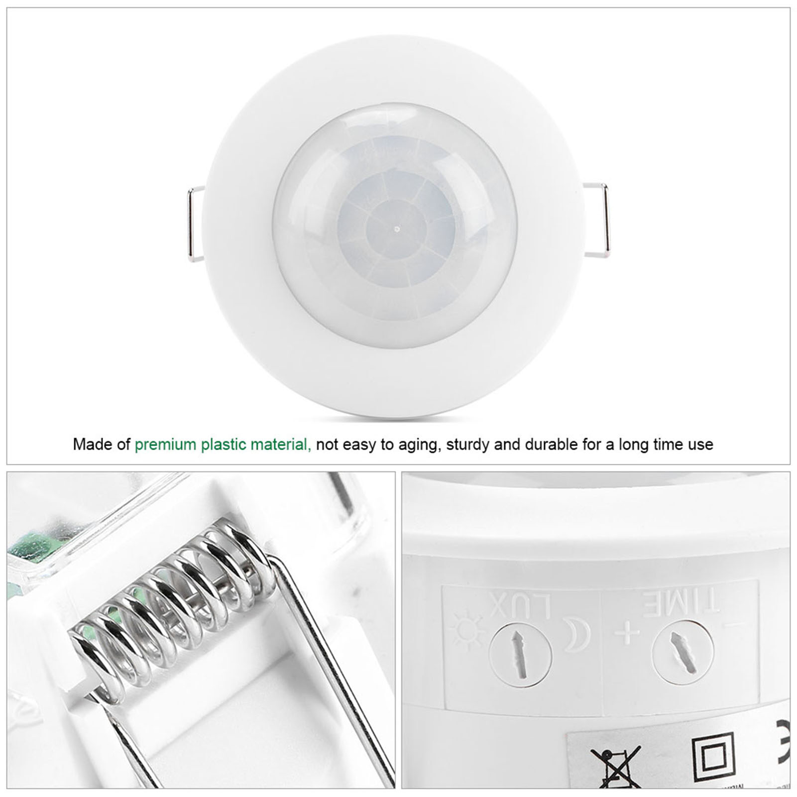 110 V-240 V Có Thể Điều Chỉnh Cơ Thể Chuyển Động Phong Trào Ốp Trần Cảm Biến Hồng Ngoại Phát Hiện Ánh Sáng Bóng Đèn Công Tắc