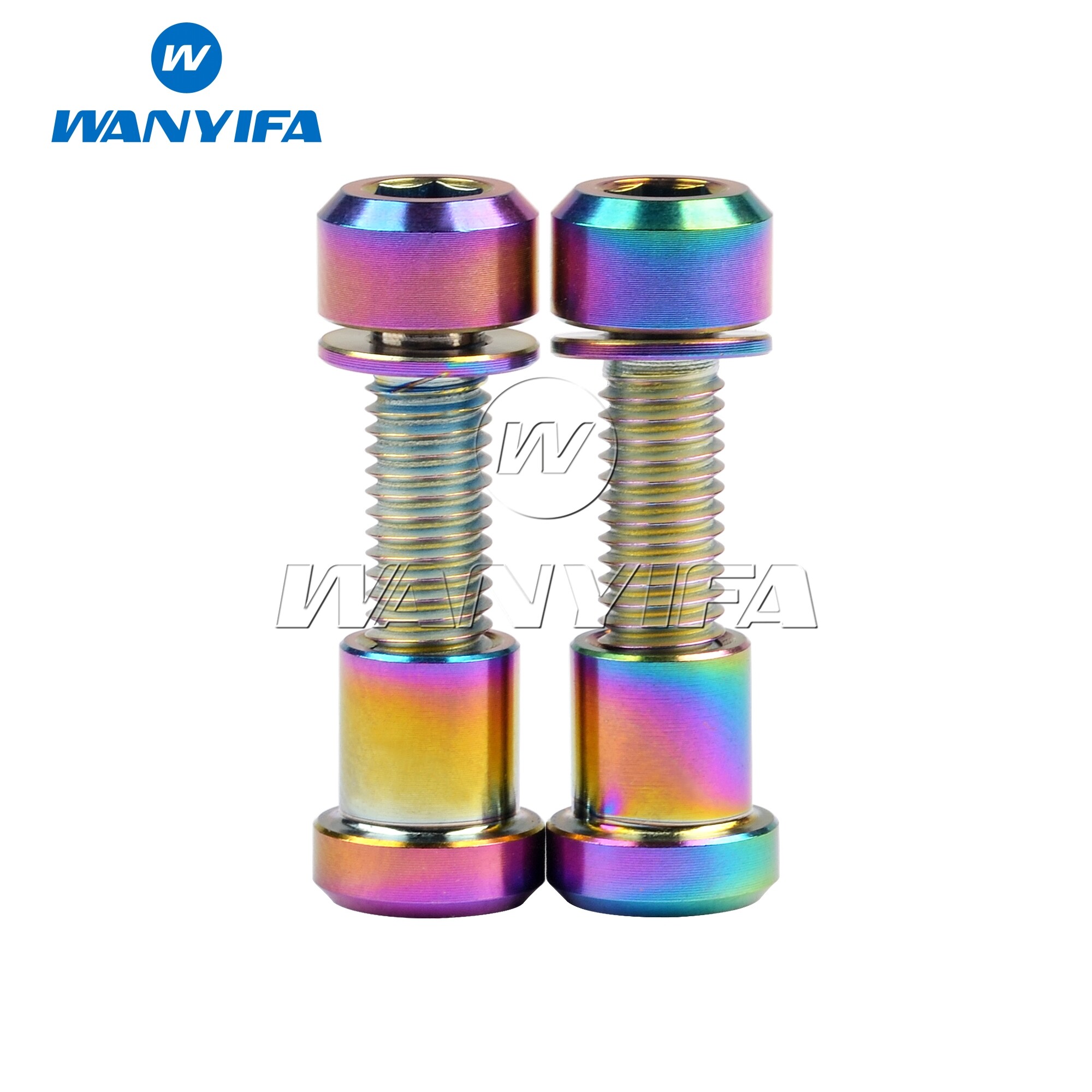 Wanyifa Titanium Bolt Stud Bolt with NutHandlebar Front Fork Fixing Screw for 3T Carbon Fiber M5 X16 18 20mm Cone Head Cylindrical Head Bolts Fasteners Set 2pcs