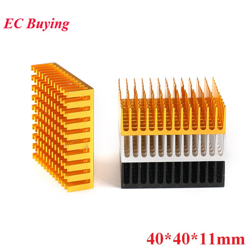 Heatsink 4011mm Radiator Cooler Radiator Aluminum 40x40x10mm Gold Black Silver Heat Sink Metal Slotting Special For Cooling