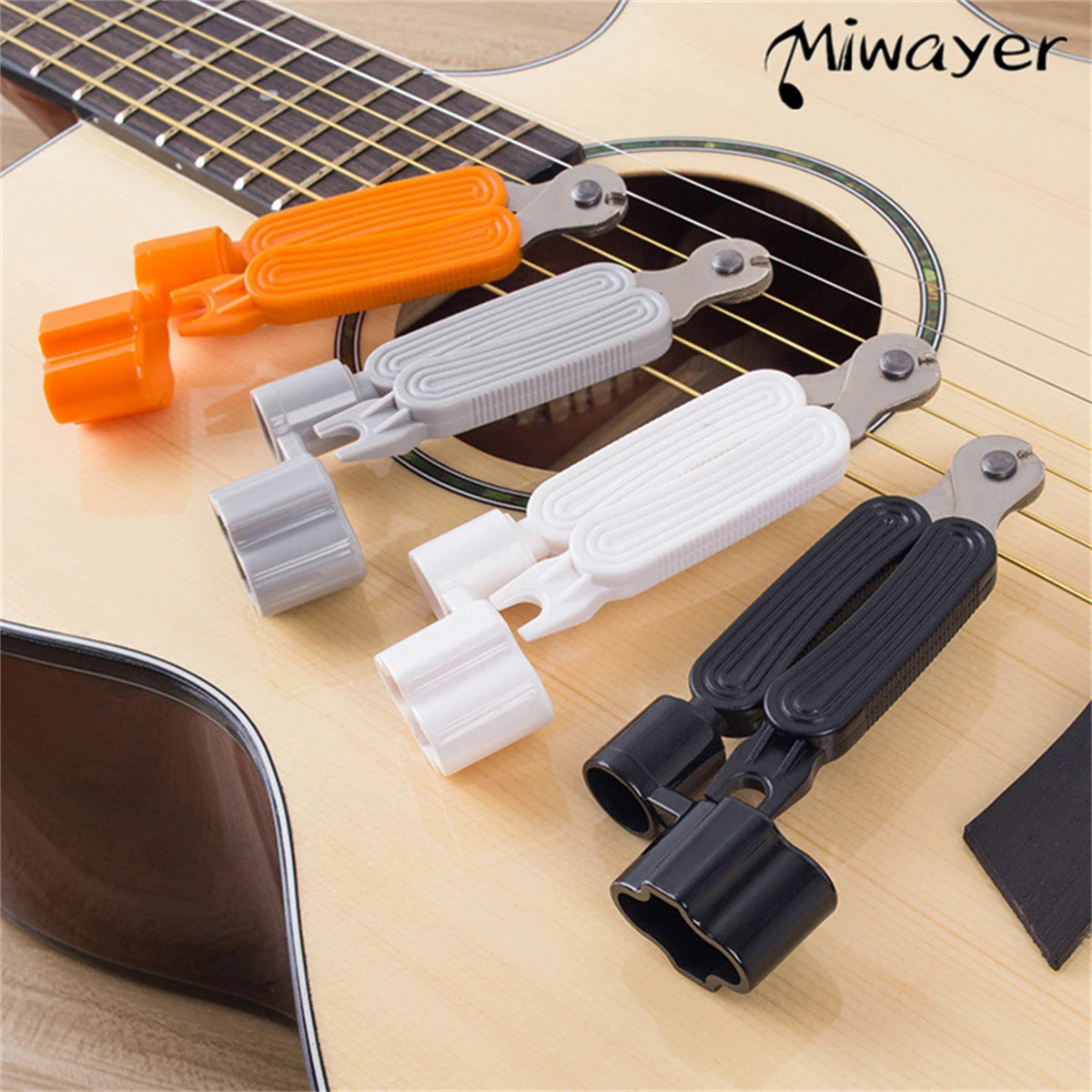 Miwayer Guitar String Winder 3 IN 1String Peg Winder String Cutter Pin Puller Instrument Guitar Maintenance Tool Repair Tool