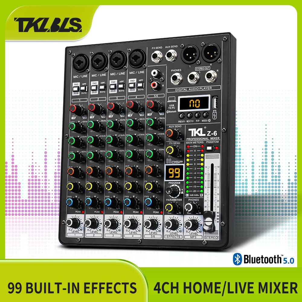 TKLBLS Z6 professional 6-channel mixer balanced 99DSP Bluetooth USB interface stage home party