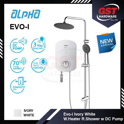 Alpha EvoI Water Heater Shower with Pump Rain Shower Water Heater DC