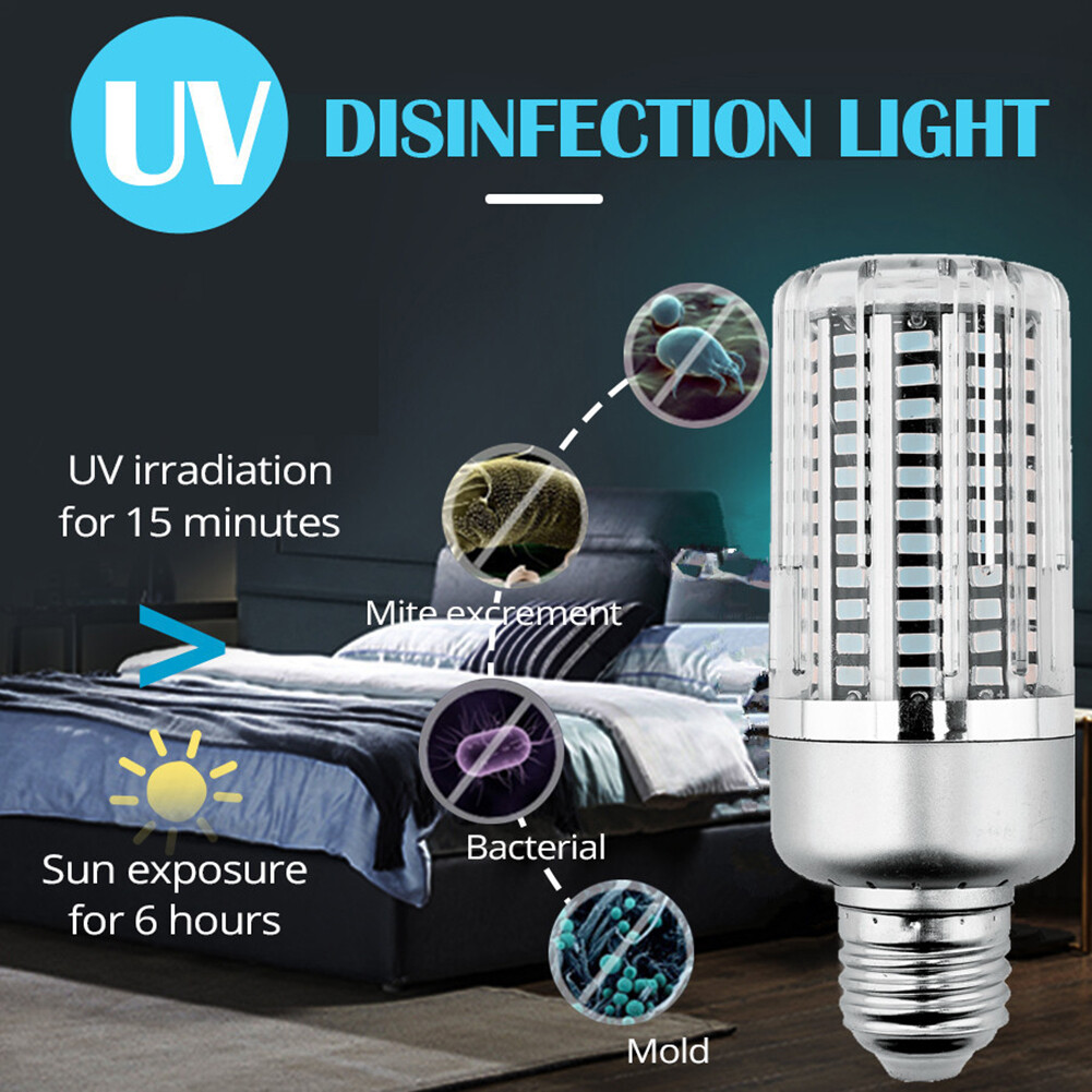 E27 40W 130 LED UV Germicidal Lamp Kill Dust Sterilize Disinfection Light
